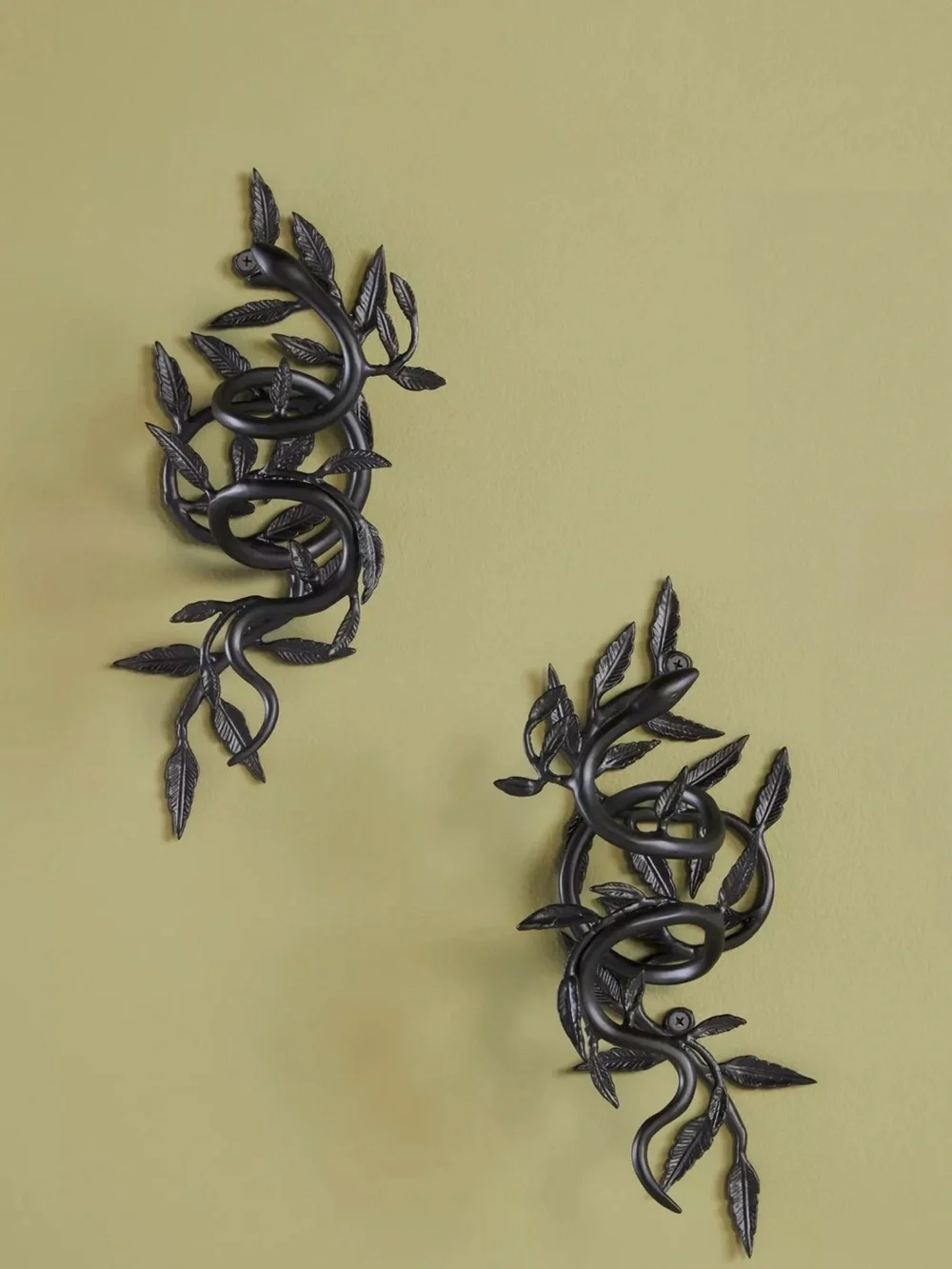 NEW Anthropologie Serpentine Curtain Tiebacks, Set of 2, Left & Right, Black